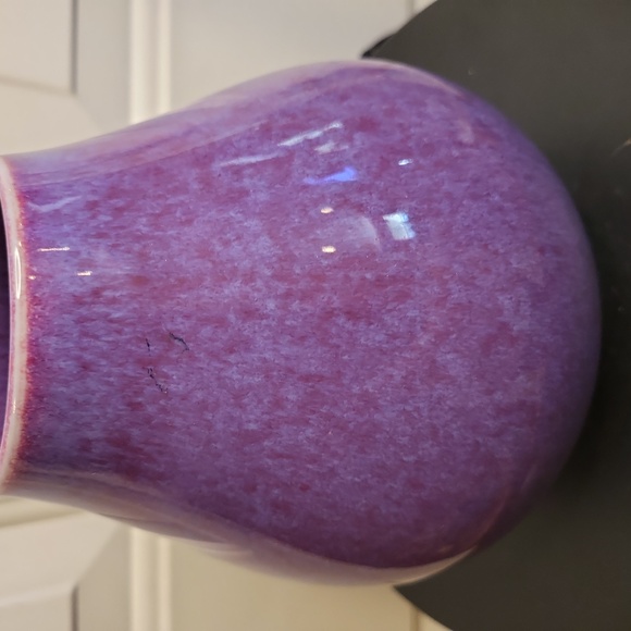 Chinese Plum Flambe Glaze Vase Signed M P w/ Chop Mark - Picture 3 of 10